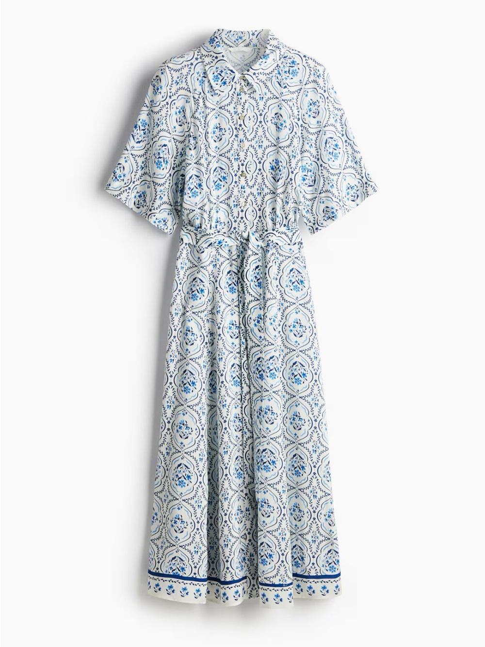 Tie-Belt Shirt Dress